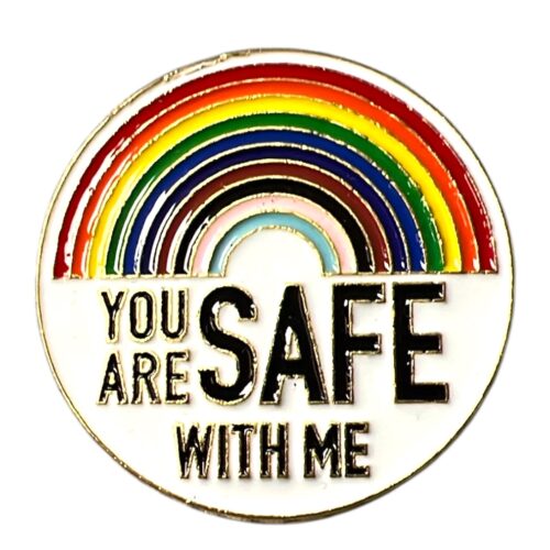 Pin rond regenboog 'You're safe with me'