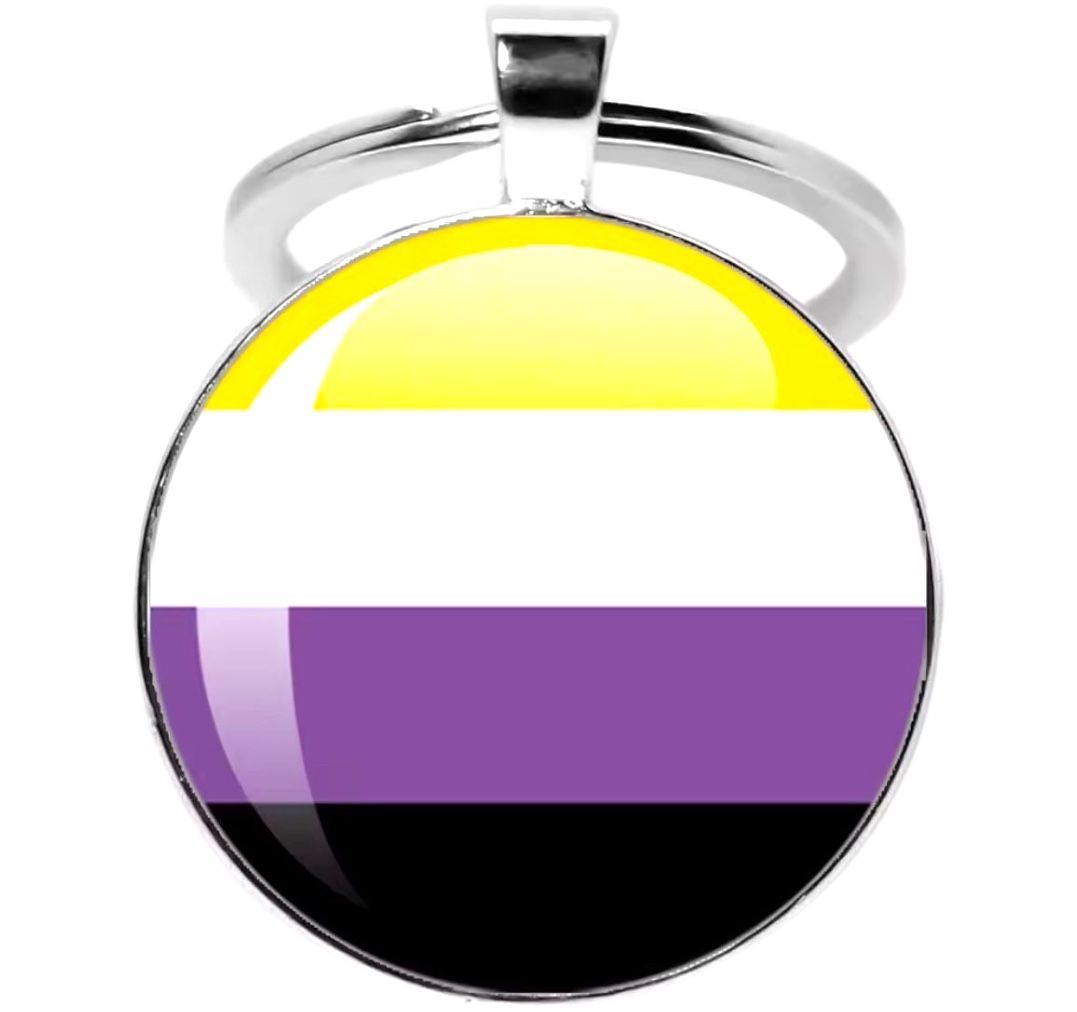 Keyring zilver 'non binair'