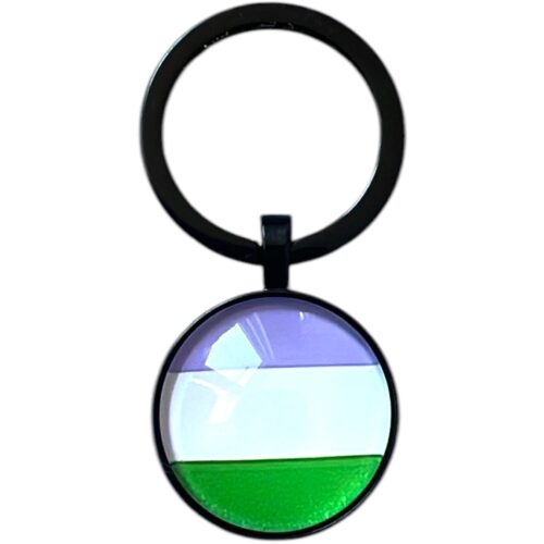 Keyring zwart 'genderqueer'